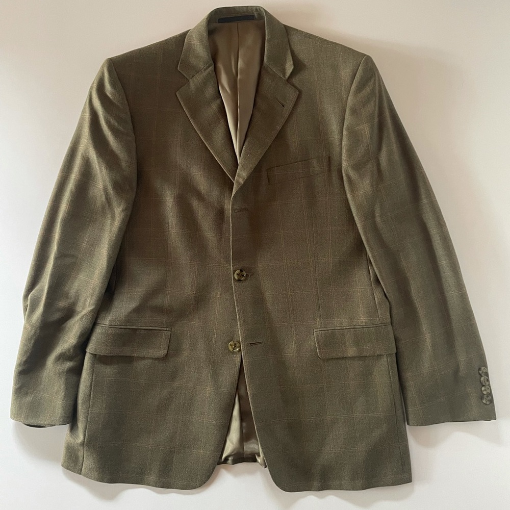 Burberry wool and silk suit jacket. Will fit a large nicely.